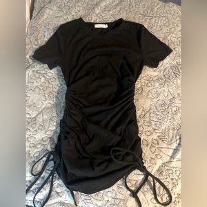 Black T shirt dress w/sinching on sides